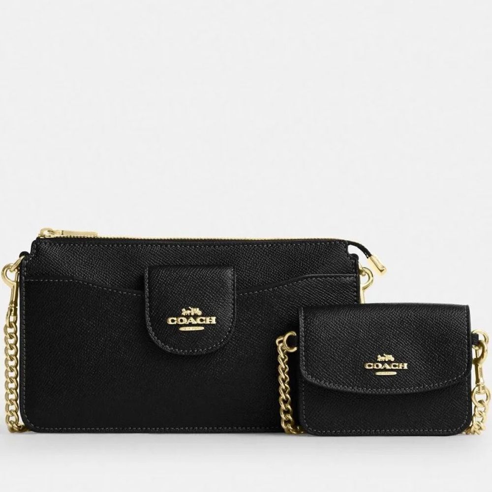 New! Coach Poppy Crossbody Bag NWT Coach Black Leather Crossbody Bag Set